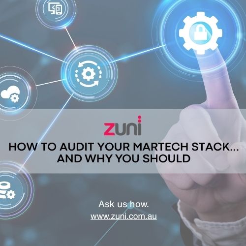 How to audit your martech stack and why you should — connected marketing technology and automation icons